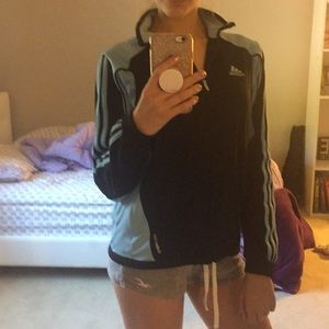 ADIDAS Black/blue zip-up jacket